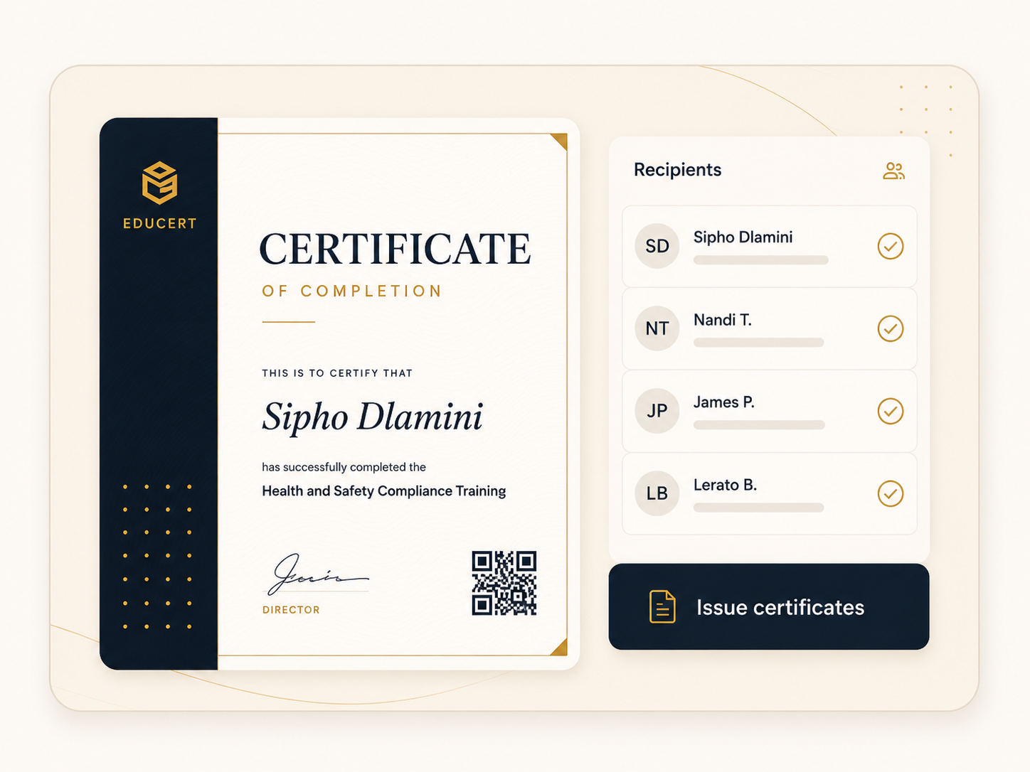 Certificate issuing workflow graphic