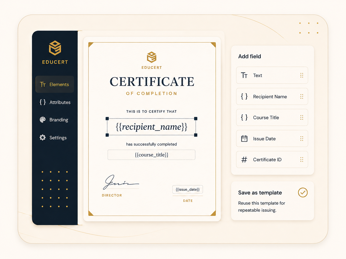 Template designer interface graphic