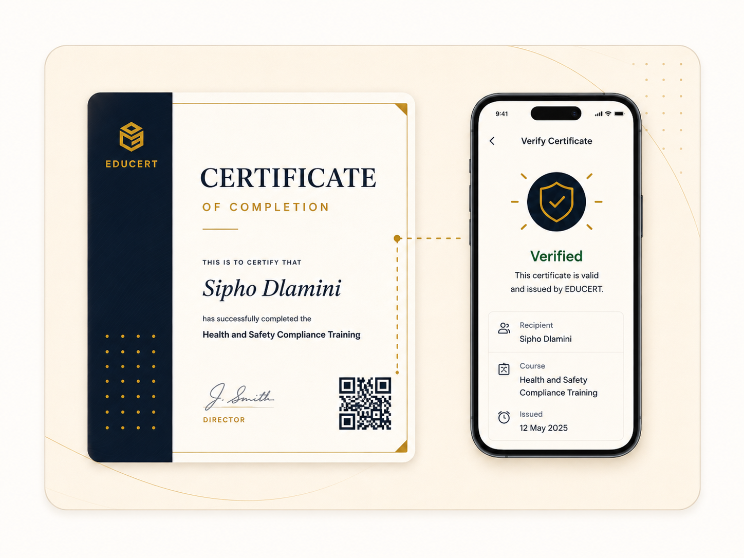 Certificate verification graphic